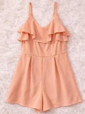 Altar'd State Coral-Peach Lightweight Romper